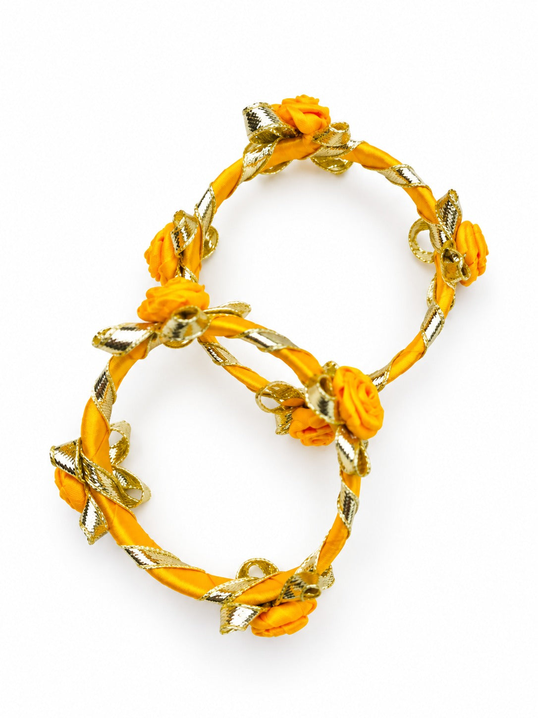 Orange Floral Hoop Earrings